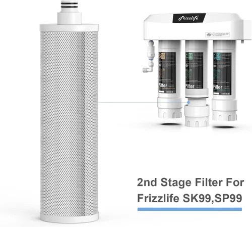 Vista 2 de Frizzlife Cartucho de filtro de repuesto M3002 (C1) - Cartucho de filtro de bloque de carbono - 2ª etapa para SK99, SP99, SK99 NUEVO y SP99 NUEVO