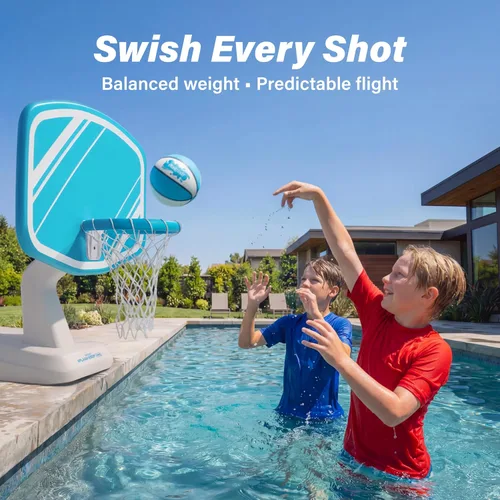 Vista 5 de GoSports Water Basketballs 2 Pack - Choose Between Size 3 and Size 6, Great for Swimming Pool Basketball Hoops