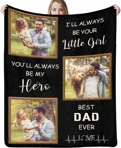 Vista 33 de Artsadd Manta personalizada con foto, mantas personalizadas para papá y abuelo, regalos del Día del Padre, manta conmemorativa para la familia