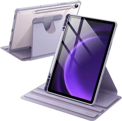 Vista 11 de JETech Estuche giratorio para Samsung Galaxy Tab S10 Lite / S10 FE / S9 FE de 10.9 pulgadas / S9 de 11 pulgadas con soporte para S Pen, cubierta