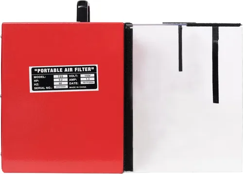 Vista 5 de LuckyNote Colector de polvo portátil de mesa, flujo de aire máximo de 725 CFM; cada ventilador funciona con un motor de velocidad variable de 110 V