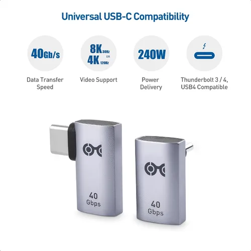 Vista 7 de Cable Matters Cable de monitor USB-C a USB-C de 6 pies con video 4K 60Hz, PD de 100 W, transferencia de datos de 5 Gbps y adaptador de ángulo recto