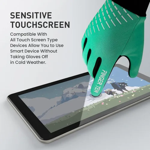 Vista 2 de FINGER TEN Guantes de invierno para pantalla táctil para niños y niñas, guantes térmicos para clima frío, guantes ligeros y cálidos para pantalla
