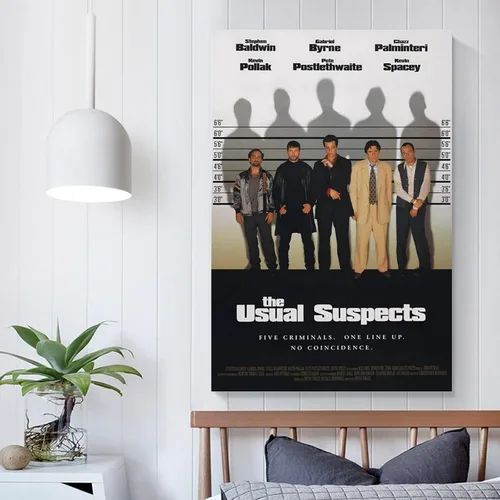 Vista 5 de ADOVZ Pósteres de películas retro de The Usual Suspects de los años 90, póster vintage para decoración del hogar, arte de pared, impresión de imagen