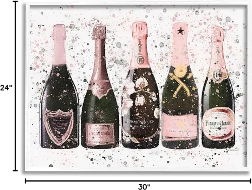 Vista 10 de Stupell Industries Elegante botella de rosa rosa moderna salpicadura de moda, diseño de Amanda Greenwood enmarcado para pared, 24 x 30 pulgadas