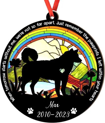 Vista 122 de Adorno personalizado para atrapasoles de sabueso afgano, adorno de Navidad de sabueso afgano, regalo para perro amante, sabueso afgano conmemorativo