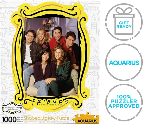 Vista 8 de Friends Apartment Diecut - Rompecabezas de 1000 piezas con 10 piezas de forma única, rompecabezas central para adultos, niños y familias Producto