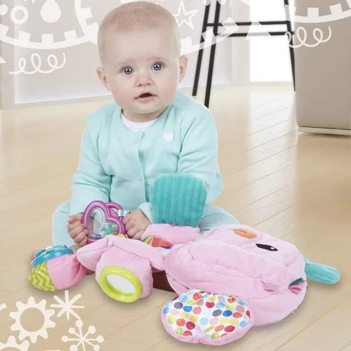 Vista 2 de Playskool Fold 'n Go Elefante de peluche para bebés de 3 meses en adelante, color rosa (exclusivo de Amazon)