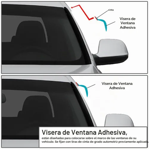 Vista 7 de DNA MOTORING WVS-176 - Deflector de visera de ventilación de humo oscuro para lluvia, protector solar (2 unidades), 1 paquete