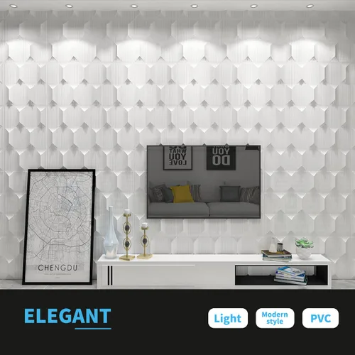 Vista 4 de Art3dwallpanels Panel de pared 3D de PVC para decoración de pared interior, 19.7 x 19.7 pulgadas, paneles de pared 3D de PVC, paneles de pared