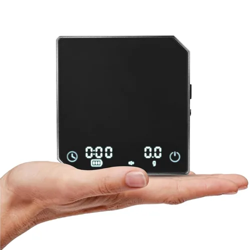 Vista 12 de Báscula de café recargable con temporizador, gran escala digital de vertido, precisión de 4.4 lbs/0.00 oz para peso de espresso, goteo, tara Negro