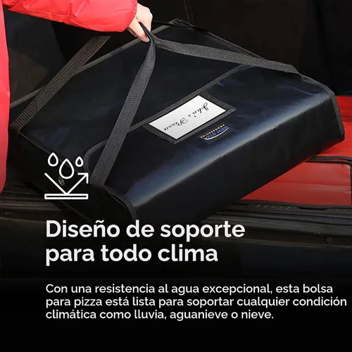 Vista 9 de New Star Foodservice 51100 Bolsa de entrega de pizza aislada, 18 x 18 x 5 pulgadas, color negro