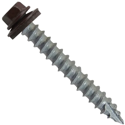 Vista 148 de TORNILLOS PARA TECHOS DE METAL #14: (250) Tornillos x 1" ABC GRIS Tornillo para techo de chapa metálica con cabeza hexagonal y arandela.