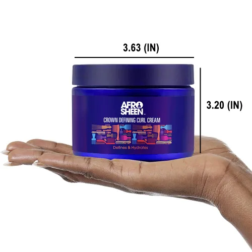Vista 6 de Afro Sheen Crown Defining Curl Cream. Contiene manteca de karité y aceite de coco para definir e hidratar. 12 Oz.