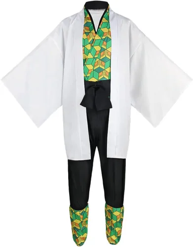 Vista 3 de Cosplay Costume Anime Sabito Cosplay Kimonos Outfit Uniform With Wig Full Set Halloween