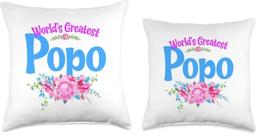 Vista 3 de Popo Chinese Grandma Wear World's Greatest Popo - Almohada para abuela china, 15.7 x 15.7 in, multicolor