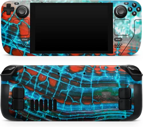 Vista 11 de Design Skinz - Compatible con Steam Deck - Calcomanía protectora de vinilo extraíble resistente a los arañazos - Micro anclajes verde azulado