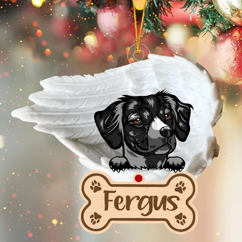 Vista 66 de Adorno de perro afgano de 1 ángel, adorno acrílico 2D personalizado conmemorativo para perros, regalo por pérdida de mascotas, regalo