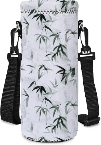 Vista 16 de RICHEN Bolsa de neopreno para botella de agua con correa ajustable para el hombro, cubierta aislada para botellas de acero inoxidable/vidrio/plástico
