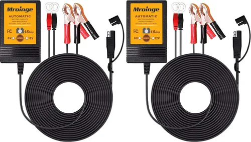 Vista 8 de Morange MBC015 cargador inteligente de batería/mantenedor de 6 V y 12 V, de 1.5 A, con cable de salida de 12 pies