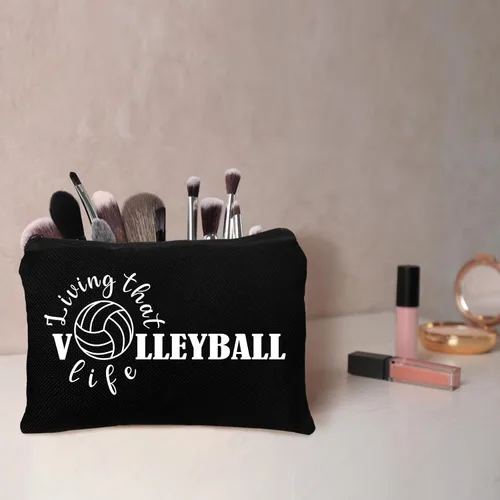 Vista 5 de Irenare 30 bolsas de cosméticos de voleibol, regalos para mujeres, jugadores de voleibol, equipos, bolsa de viaje, bolsas de maquillaje de lona