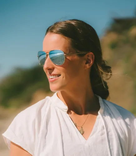 Vista 6 de Revo Relé de gafas de sol Lente polarizada para mujer con marco de aviador de metal medio