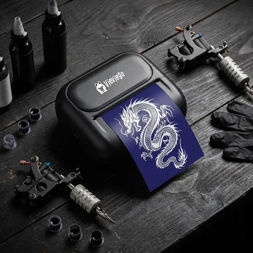 Vista 2 de Mini impresora portátil de la plantilla del tatuaje, fabricante Gris