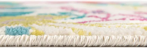 Vista 5 de Unique Loom Azalea Collection - Alfombra de área Indica (2 pies x 6 pies 1 pulgada, marfil/gris)