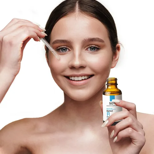 Vista 8 de Suero facial de retinol, reduce arrugas, manchas de edad, marcas postacné. Estimula el colágeno, piel firme, antienvejecimiento con ácido