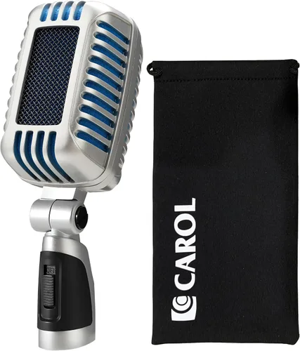 Vista 8 de CAROL CLM-101 Micrófono profesional vintage con cable – Supercardioide dinámico con cápsulas de micrófono dual para canto, karaoke y escenario