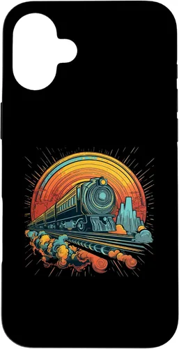 Vista 22 de Funda para iPhone 16 Train Locomotora y modelo de trenes de ferrocarril