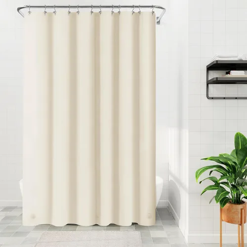 Vista 45 de Barossa Design - Forro de cortina estrecho de PEVA para ducha, con 3 imanes, impermeable, para cabina de baño pequeña, sin PVC, ojales metálicos