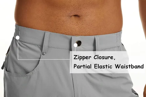 Vista 5 de MAGCOMSEN Pantalones cortos de senderismo para hombre 5 bolsillos antidesgarros secado rápido pantalones cortos deportivos de verano
