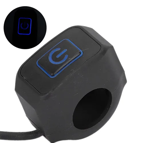 Vista 9 de Yctze Interruptor de manillar de motocicleta de 0.866 in, botón de control universal para faros delanteros (metal ABS) (azul)