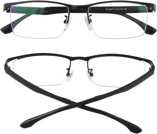 Vista 3 de Agstum - Gafas de negocios para hombre con marco de metal, lentes transparentes