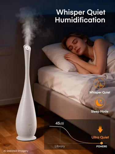Vista 3 de FOHERE Humidificadores para dormitorio, habitación grande, 5 L, humidificador silencioso de niebla fría de 48 horas de larga duración para plantas