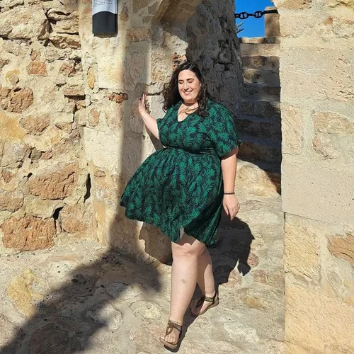 Vista 3 de CARCOS Vestido de talla grande para mujer, vestidos de manga corta, cuello en V, lazo en la cintura, vestido de verano, leopardo, floral, camuflaje