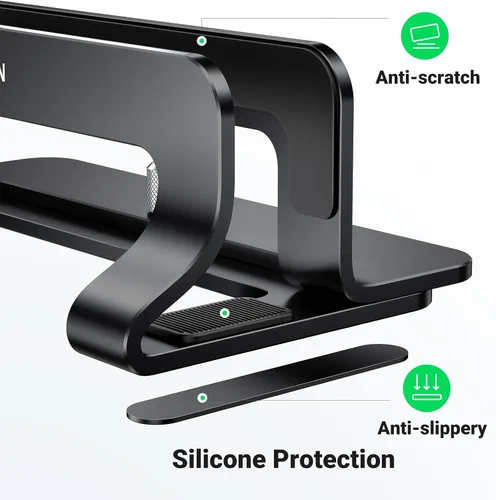 Vista 4 de UGREEN Soporte vertical para laptop para escritorio compatible con MacBook Pro, MacBook Air, soporte vertical de aluminio ajustable para portátiles