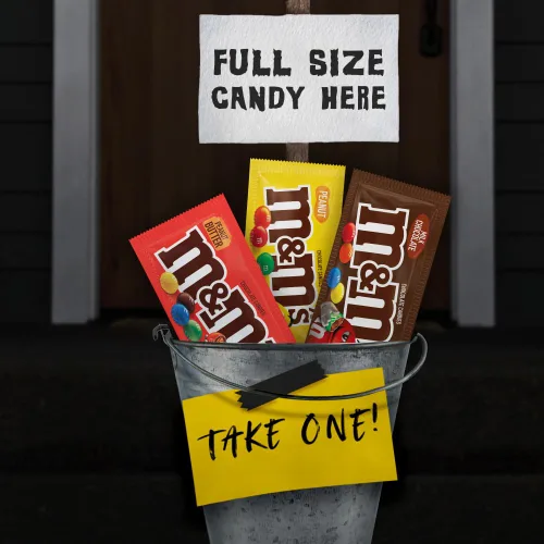 Vista 8 de Paquete de M&M's variados. Real Milk Chocolate, Peanut, and Peanut Butter Candy, Individually Wrapped Packs for Sharing at Parties, Baking and