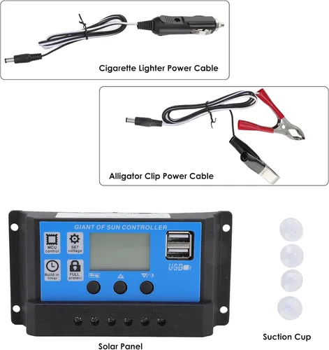 Vista 3 de CHICIRIS Kit de panel solar 18V 100A monocristalino, controlador solar MPTP, controlador de panel solar para RV, vehículo y otras aplicaciones fuera