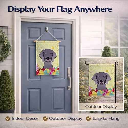 Vista 179 de Caroline's Treasures BB1923GF Bandera decorativa para jardín con diseño de Border Collie, para caza de huevos de Pascua, para jardín, jardín, patio