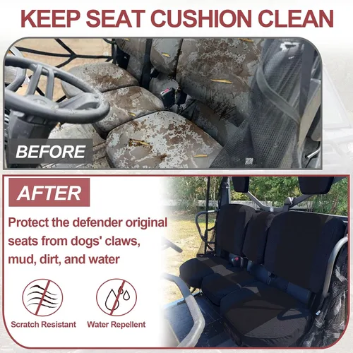 Vista 2 de StarknightMT UTV Defender Funda de asiento – Fundas de asiento impermeables a prueba de polvo compatibles con Can Am Defender DPS MAX 6X6 PRO