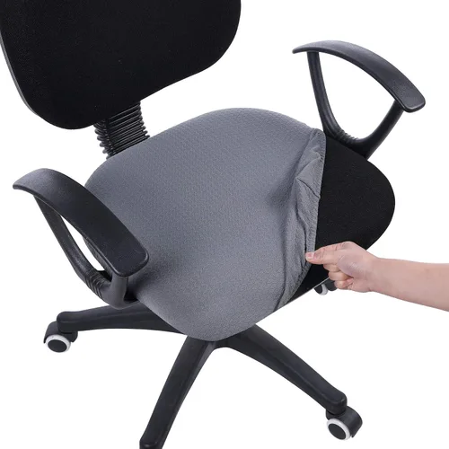 Vista 26 de Smiry Fundas de asiento de silla de computadora de oficina, de jacquard elástico, extraíbles, lavables, antipolvo, protectores de cojín para silla