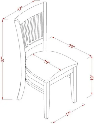 Vista 6 de East West Furniture VANC5-ESP-C - Juego de mesa de comedor de 5 piezas para 4 personas, incluye una mesa de cocina ovalada con hojas de mariposa y 4