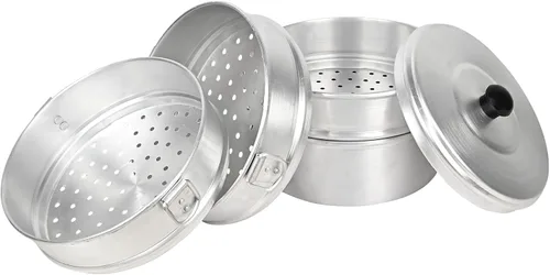 Vista 5 de Tabakh - Vaporizador momos de aluminio de 10 pulgadas, estándar, color plateado
