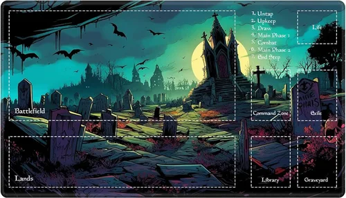 Vista 9 de Alfombra de juego con zonas para juego de cartas MTG, alfombras de juego de mesa, alfombras de juego de mesa de Magic, 61x35.5 cm, alfombra de juego