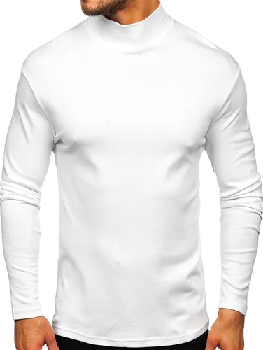 Vista 3 de Rela Bota Suéter de manga larga con cuello alto para hombre, diseño básico, elástico, ajustado