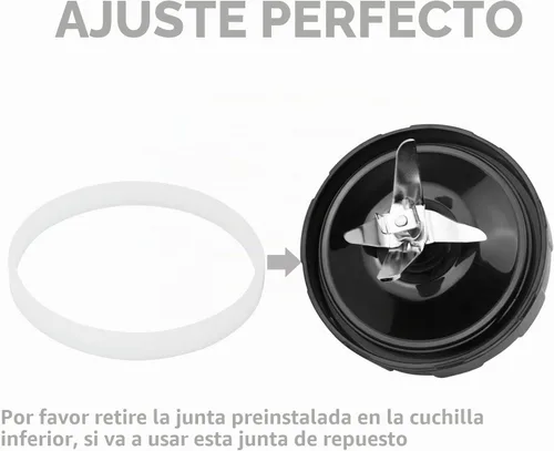 Vista 3 de Paquete de 2 piezas de repuesto para licuadora Ninja – Cuchilla de licuadora Ninja de grado premium de 7 aletas para vasos de licuadora Ninja