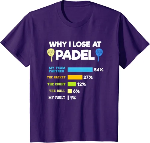 Vista 21 de Camiseta Why I Lose At Padel Answers Not My Fault