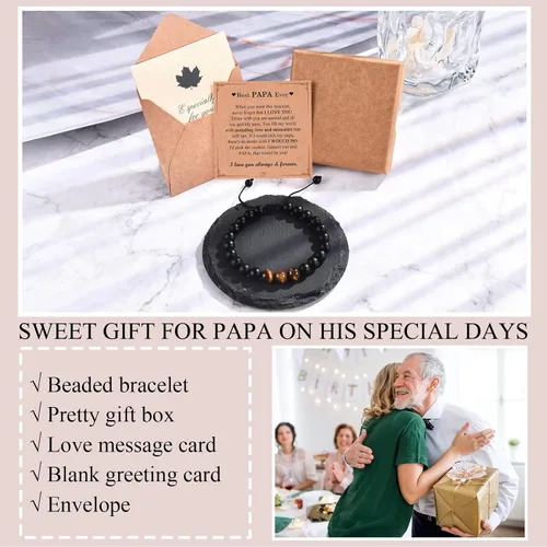 Vista 6 de Regalos para hombres, adolescentes, niños, pulseras de cuentas, regalos para yerno, hermano, suegro, cuñado, tío, amigo, novio, abuelo, padre, hijo